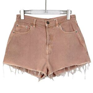 Saint Laurent Pink Frayed Hem Jean Shorts Size 29 Women’s Made In Italy